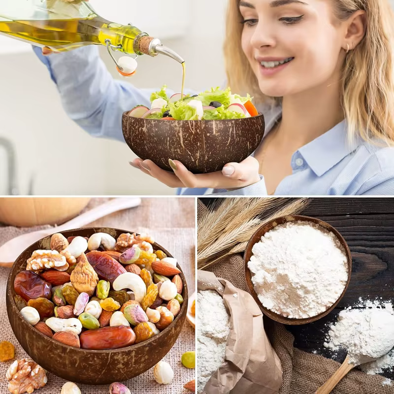 Ensemble de bols à noix de coco naturel