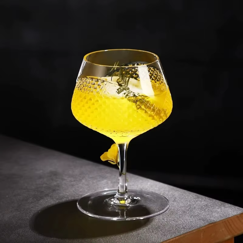 Gin and Tonic-Verre à Vin Gravé au Diamant