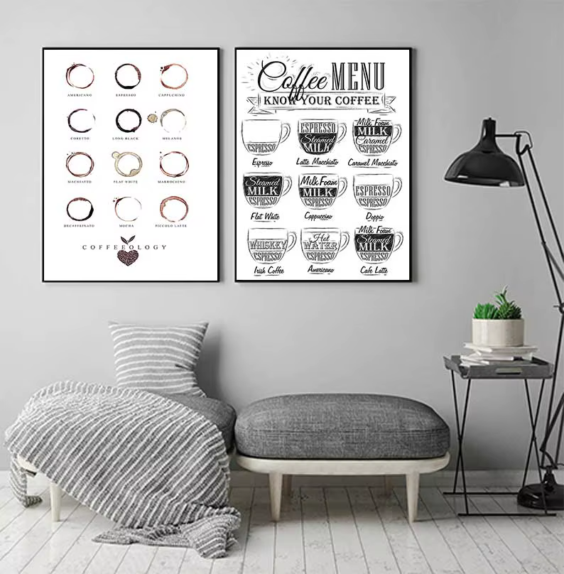 Affiche murale avec Menu de café nordique