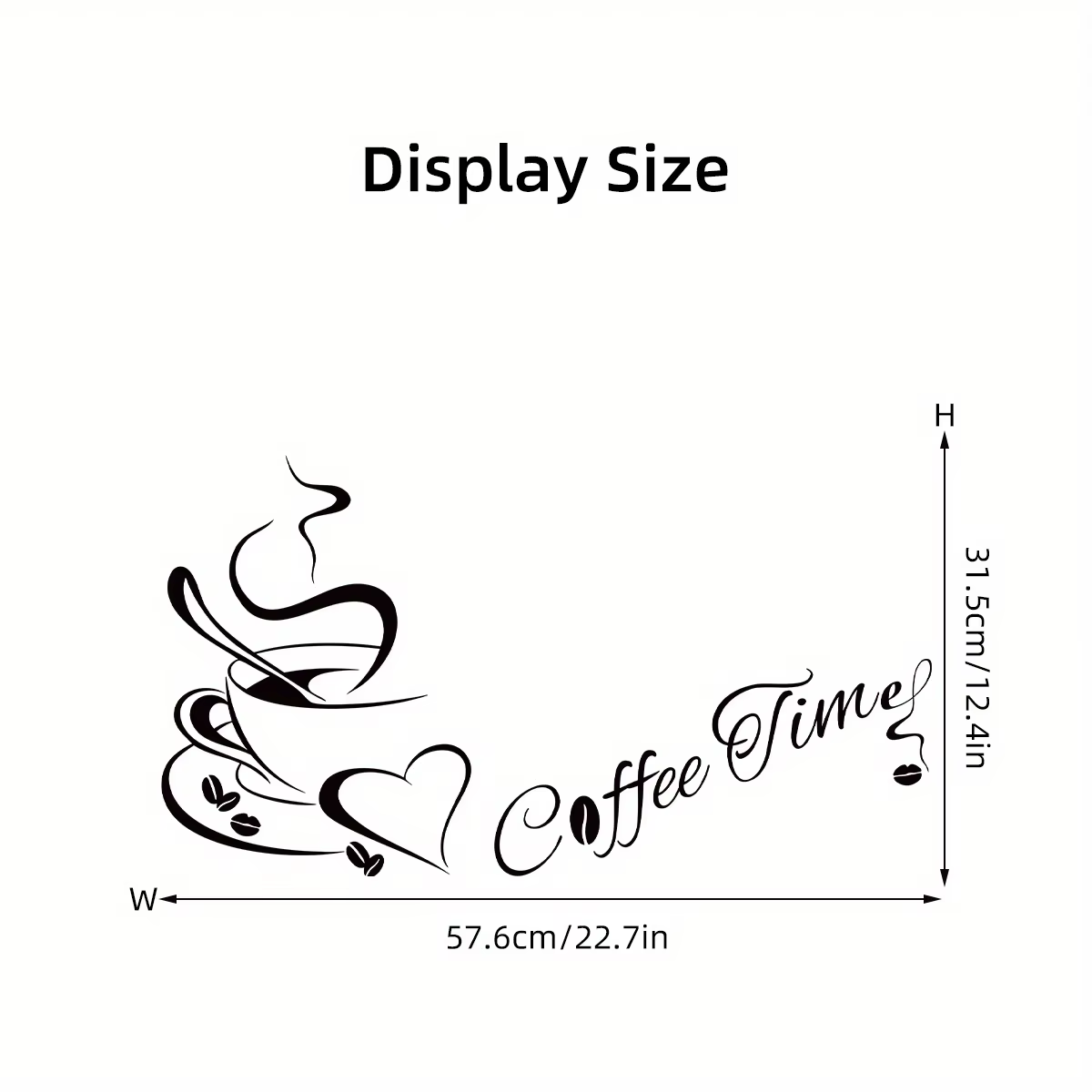 Autocollants muraux artistiques en forme de cœur de café