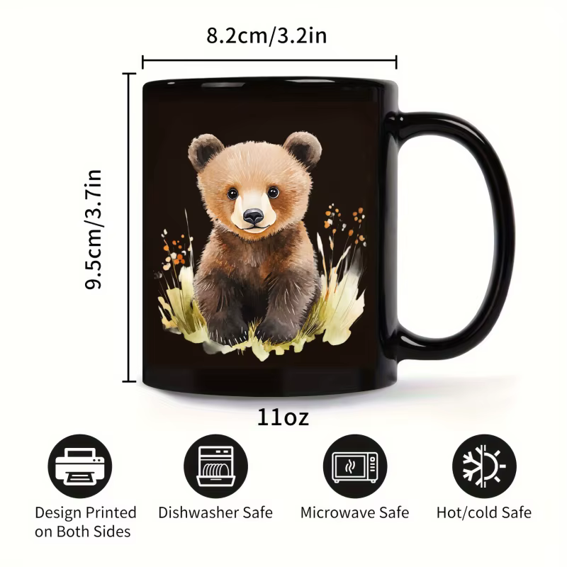 Tasse en céramique avec ours noir