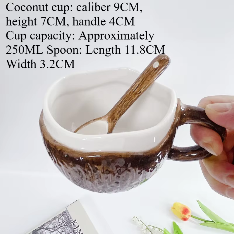 Tasse à noix de coco rétro pressée à la main