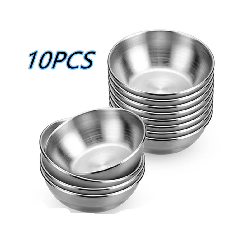 Plat à tremper plats à Sauce en acier inoxydable Mini soucoupes individuelles bol