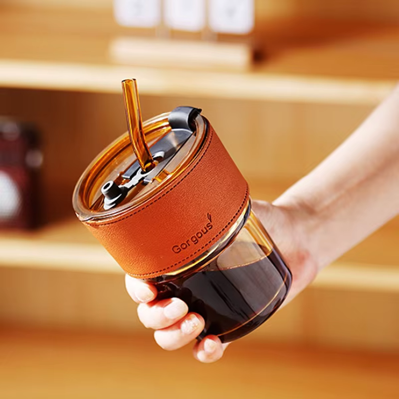 Verre créatif café avec couvercle tasse à boire lait thé boisson