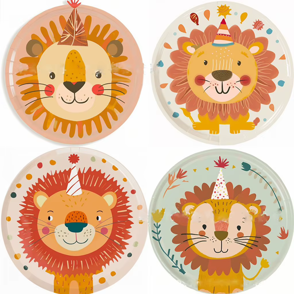 Assiettes en papier Lion