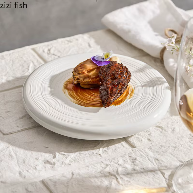 Assiette circulaire brossée