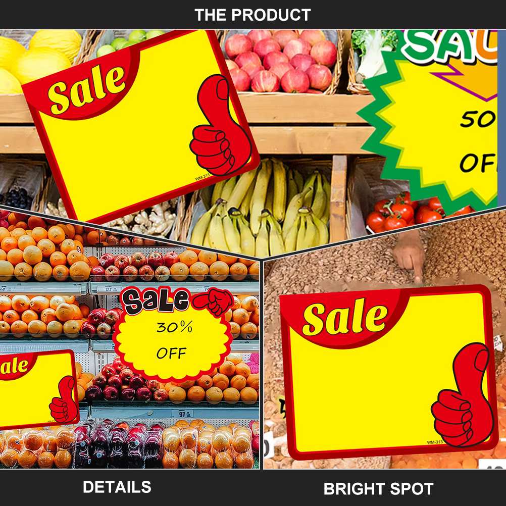 50pcs étiquettes de prix marché signes de prix étiquette de vente étiquette signe magasin de détail étiquette vierge étiquette produit prix signe plaque pour magasin maison