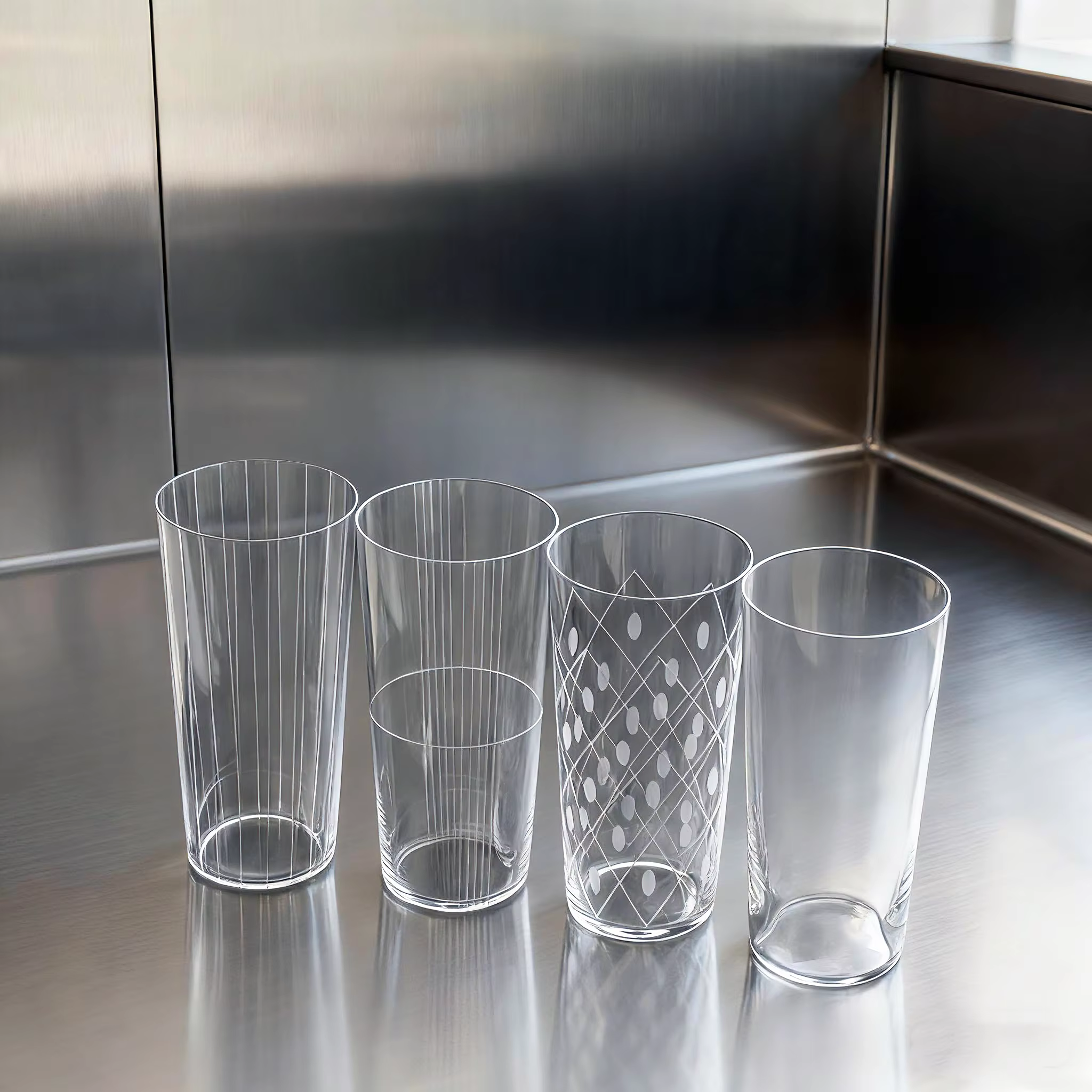 Verre à whisky japonais en cristal floral gravé à la main