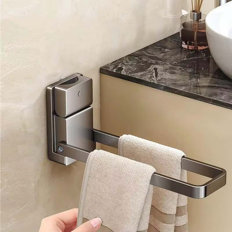 Porte-serviettes pliable à ventouse