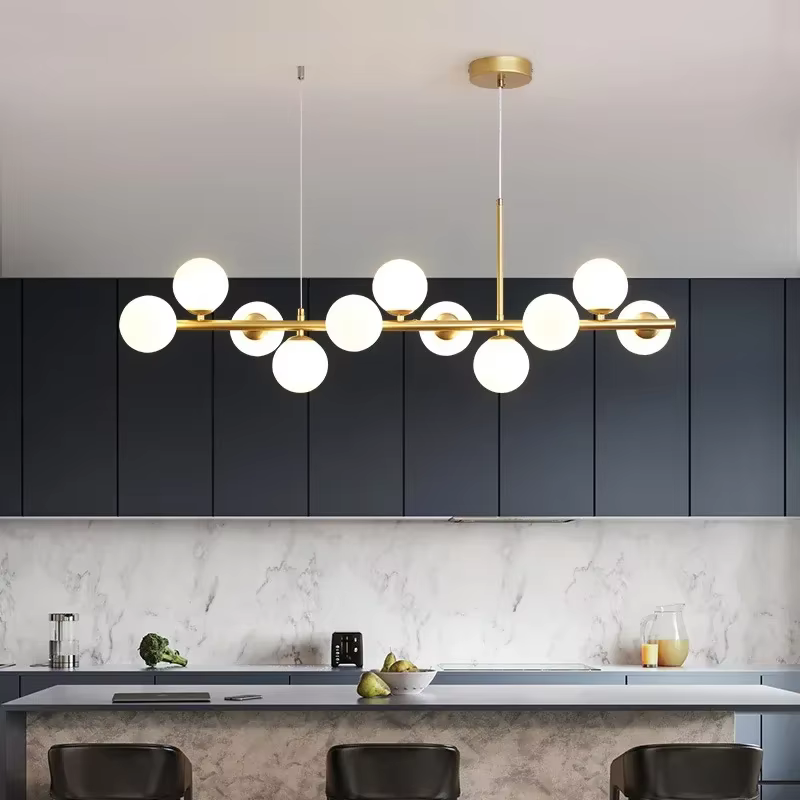 Lustre de plafond boule de verre moderne pour Table à manger salon cuisine île suspension lampe décor à la maison luminaire intérieur