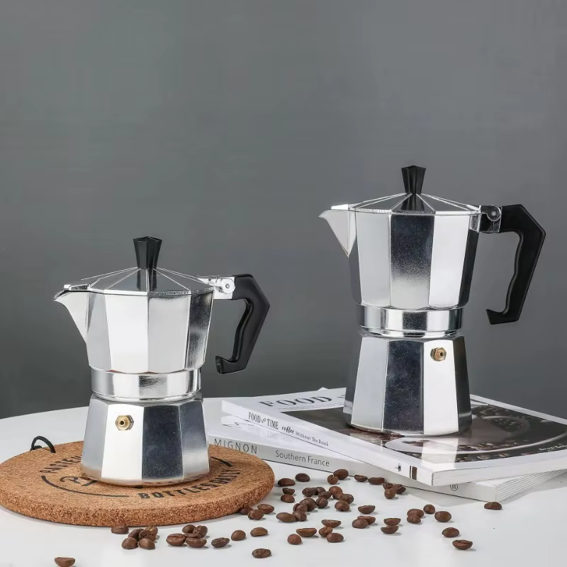 Nouveau Pot Moka en aluminium ménage 50ml-600ml poêle à Latte cafetière classique percolateur à expresso Pot d'extraction de café