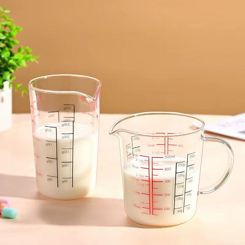Tasse à mesurer en verre résistant à la chaleur YWDL avec poignée