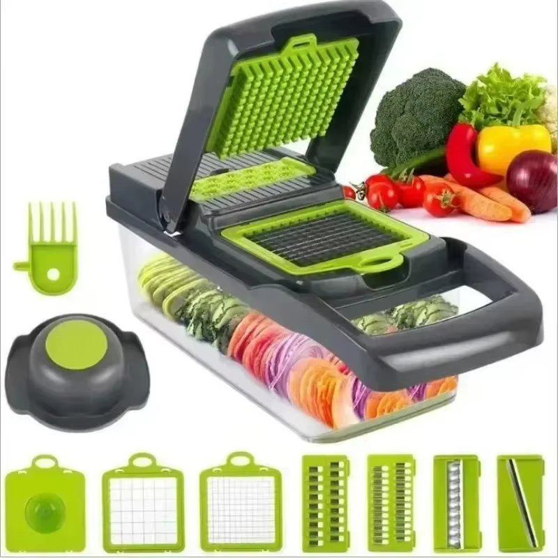 Ensemble de 16 couteaux de qualité supérieure, antiadhésifs, faciles à nettoyer, design compact pour location/cuisine compacte, lames amovibles, utilisation efficace de l'espace