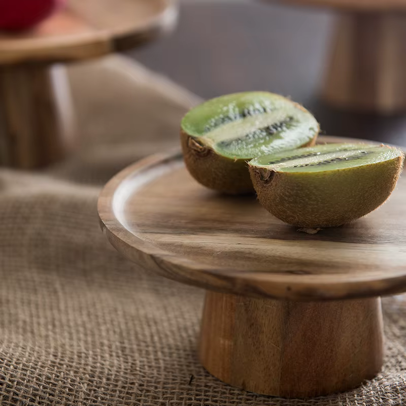 KEMORELA assiette à gâteau en bois à support haut plateaux de service alimentaire créatifs plateau de collation de