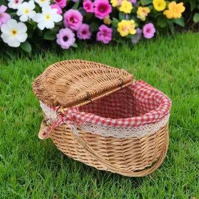 Panier de pique-nique en osier 38x28x18cm