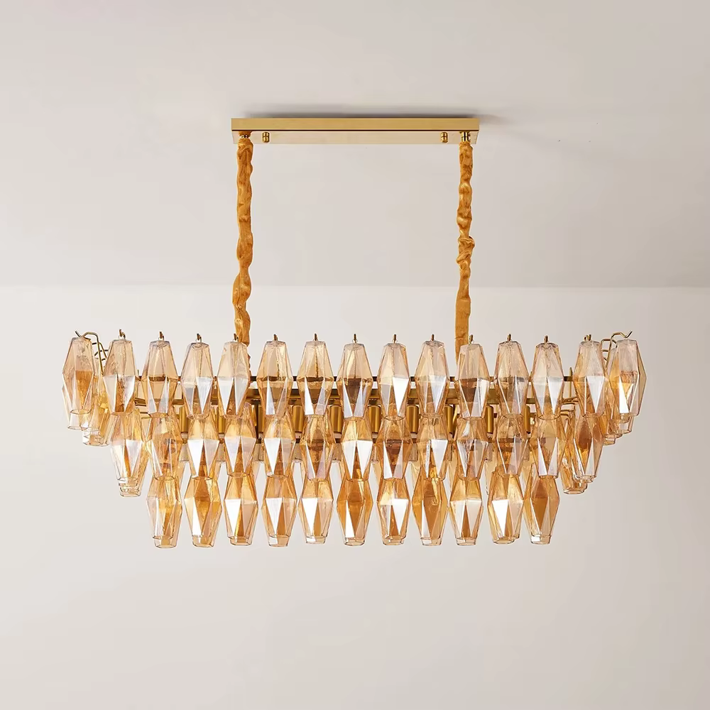 Lustre vintage en verre français pour salle à manger, salon, îlot de cuisine, lustres de luxe en fer doré, lampe suspendue en verre coloré