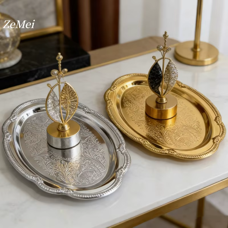 Plateau à gâteau elliptique de style européen