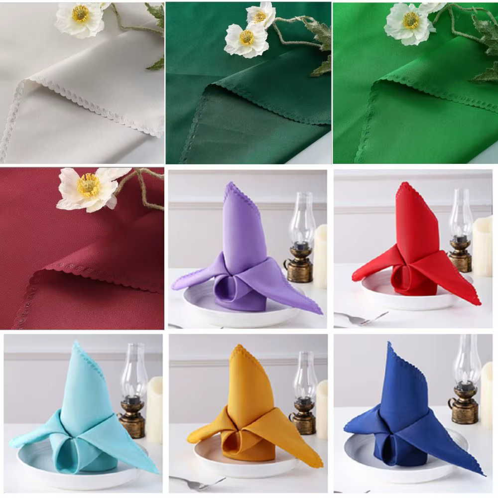 Serviettes de Table en Satin lavables et réutilisables
