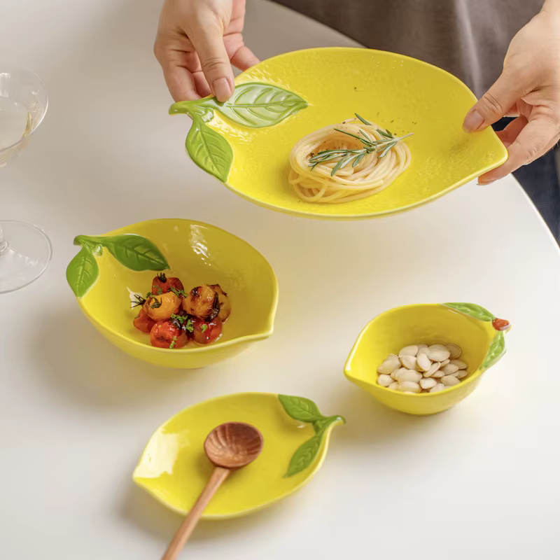 Bol à salade en céramique en forme de citron