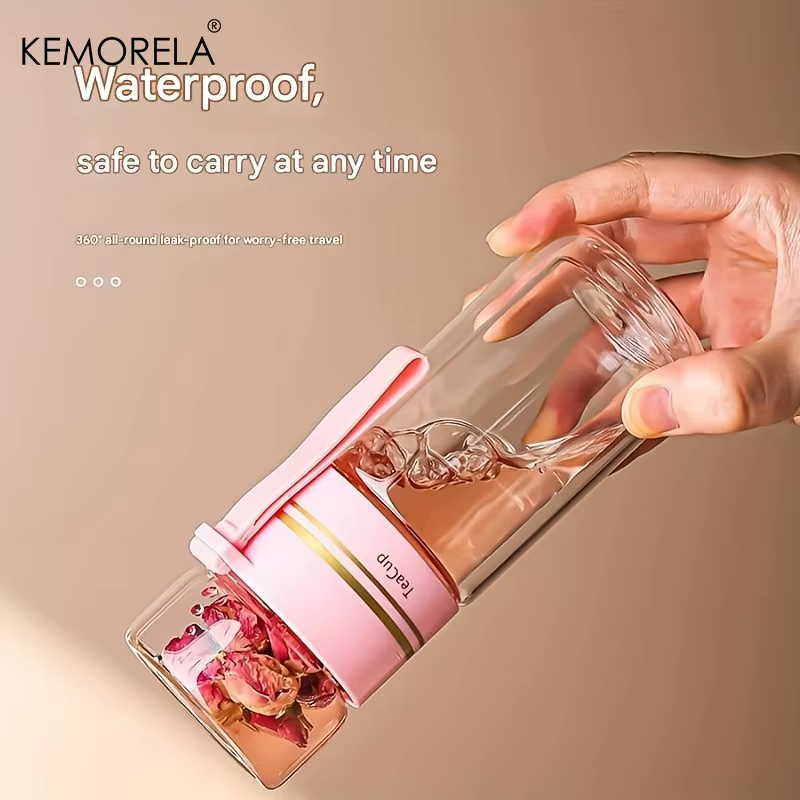 1PCS Tasse à thé portable en verre borosilicate à double paroi de 520 ml avec infuseur
