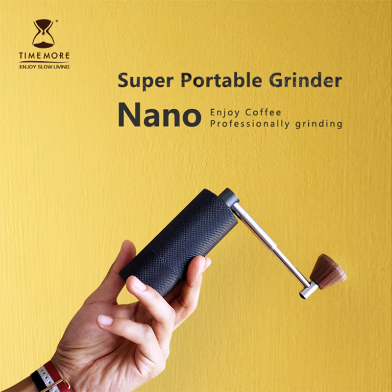 TIMEMORE CHESTNUT NANO 10 cm Mini moulin à café manuel portable en acier inoxydable CNC bavure opération manuelle