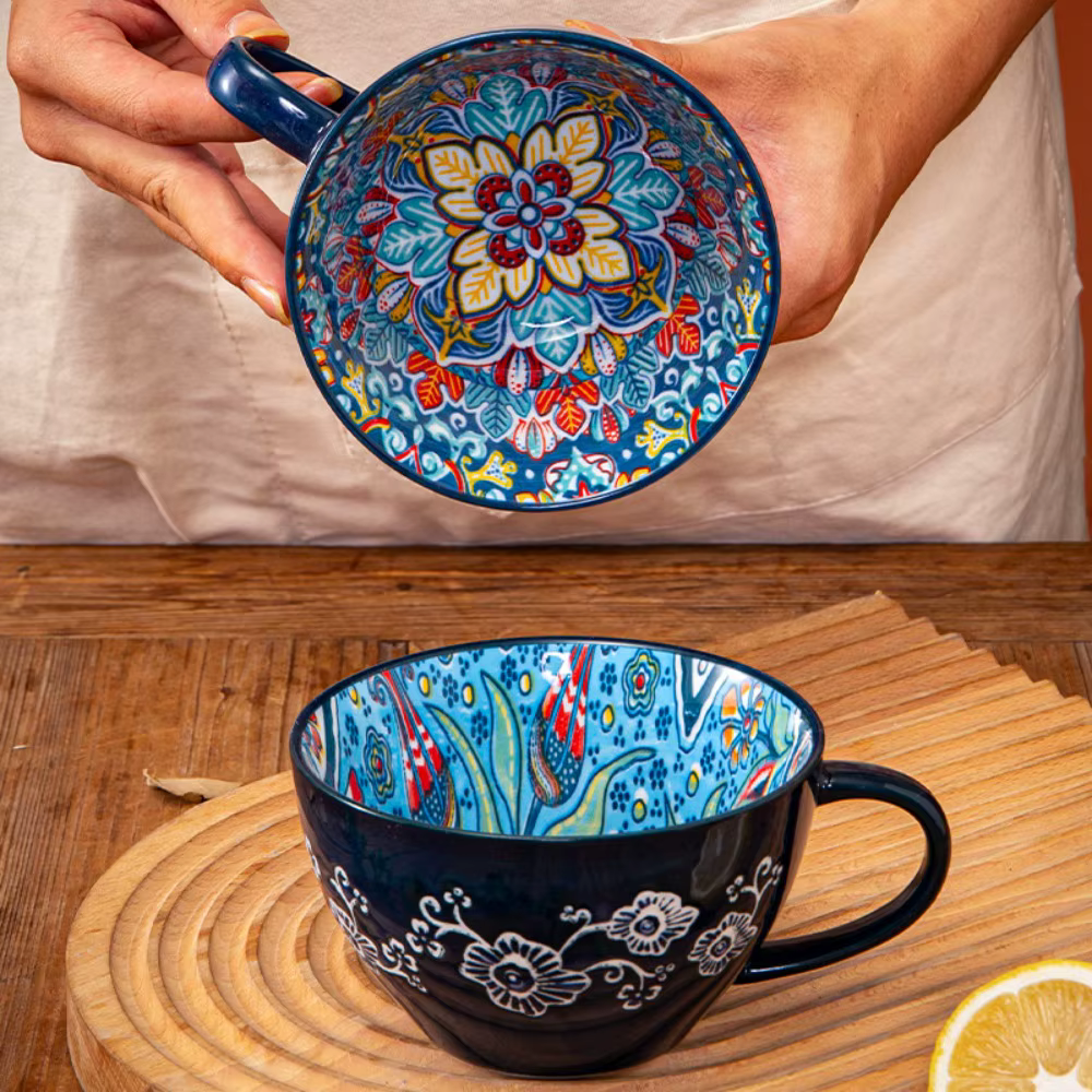 Tasse à eau en céramique bohème
