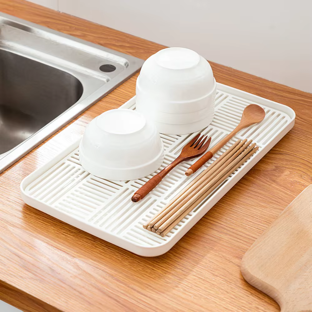 Égouttoir à vaisselle détachable à double couche avec grille de drainage