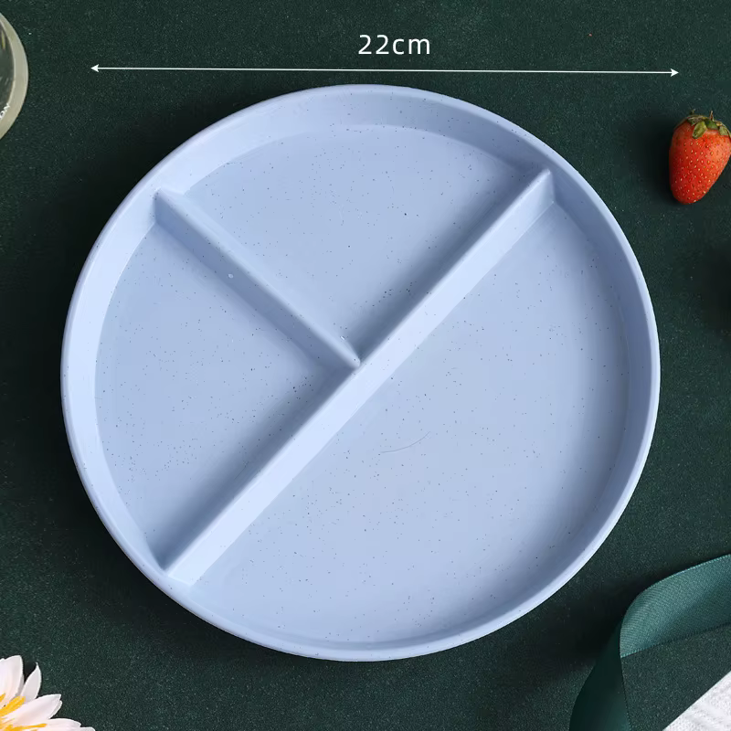 Assiette de petit-déjeuner divisée en 3 compartiments