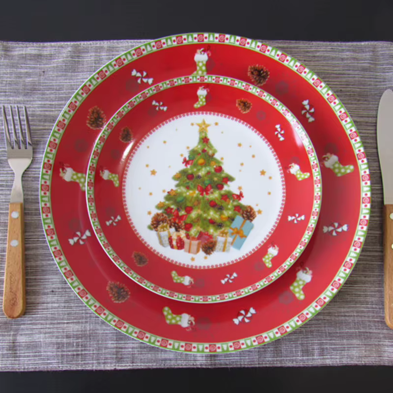Assiettes à steak en céramique de Noël