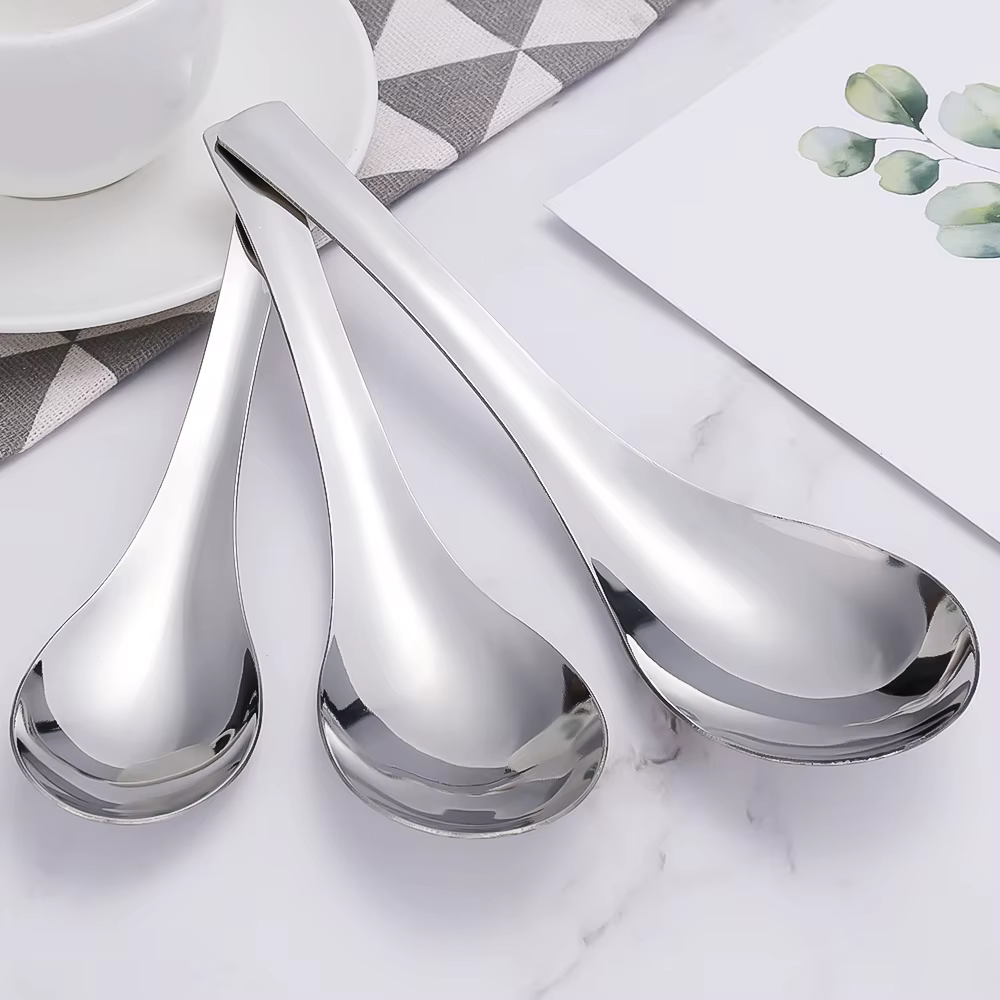 Cuillères à soupe chinoises en acier inoxydable