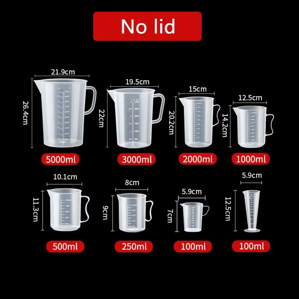 Tasse à mesurer en plastique épais de 100 à 5000ml