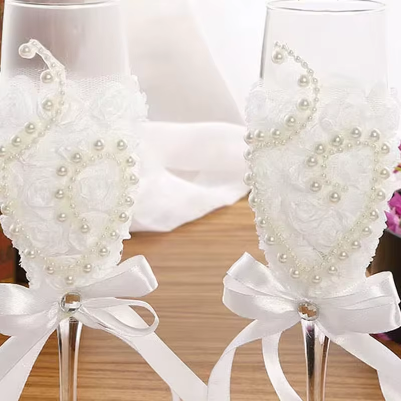 Verres à vin de mariage