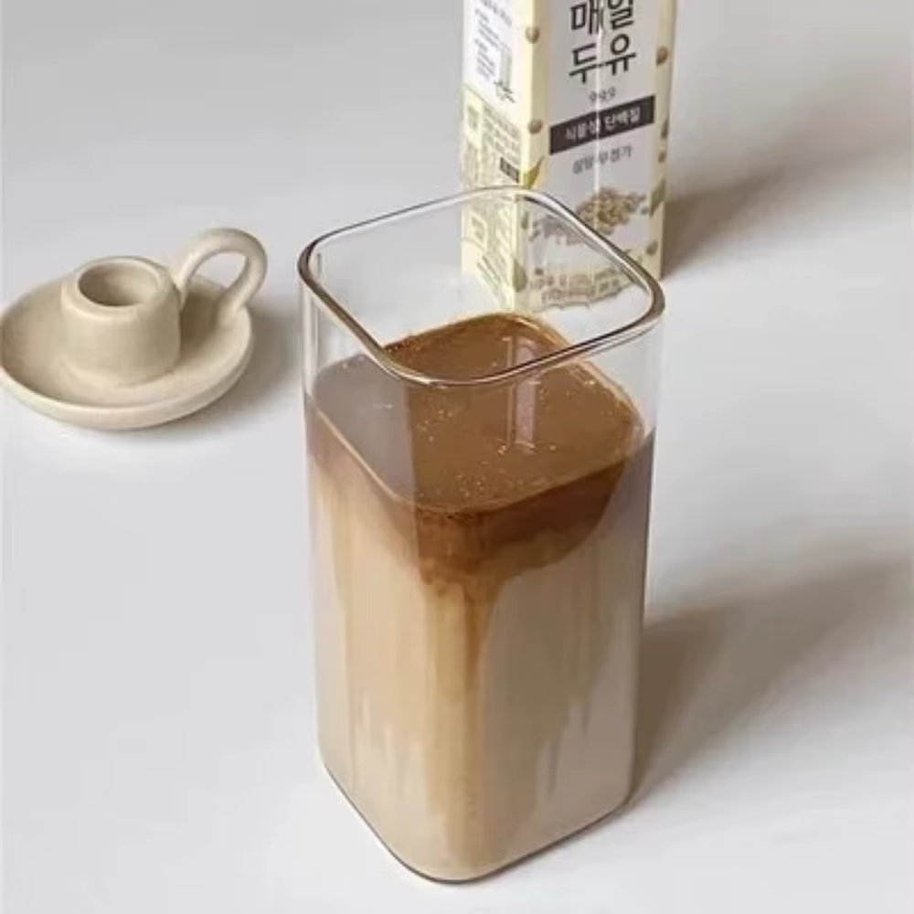 Tasse carrée en verre à café résistante à la chaleur