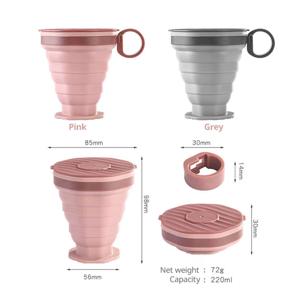 Tasse à café pliante avec couvercle