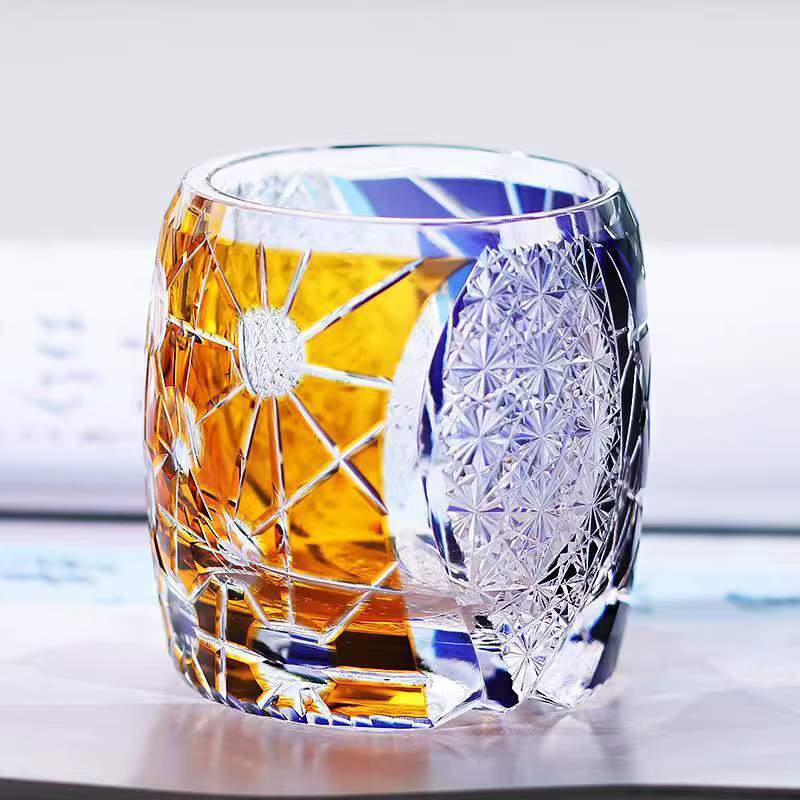 Japon Kagami planète Edo Kiriko verre à vin Starlight verres à whisky bloc de couleur sculpture à la main Art artisanat