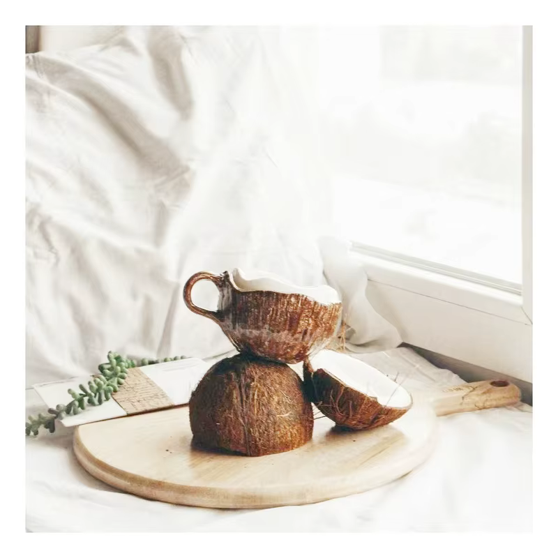 Tasse à noix de coco, tasse à café en céramique