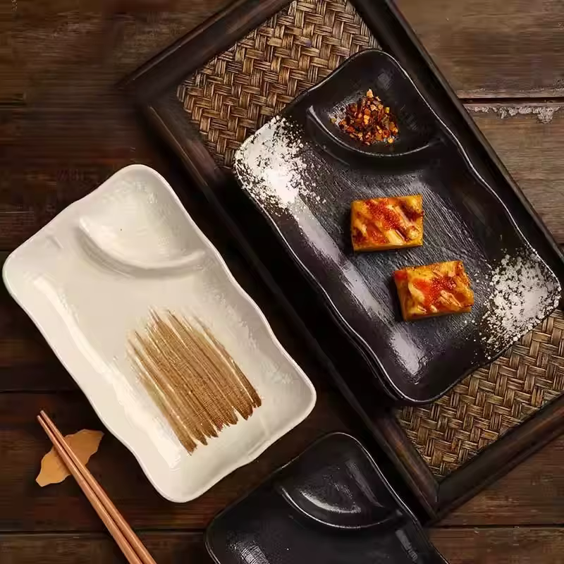 Assiette à boulettes en céramique de style japonais