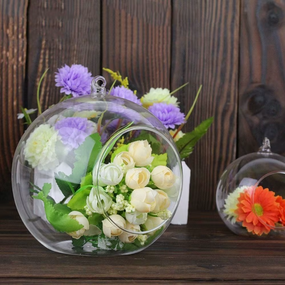 Vases en verre suspendus transparents
