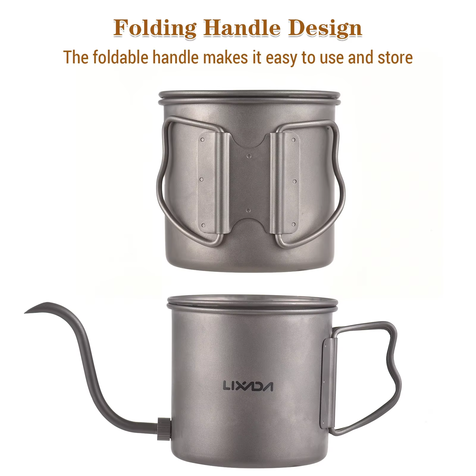 Bouilloire à café en titane LIXADA 400 ml