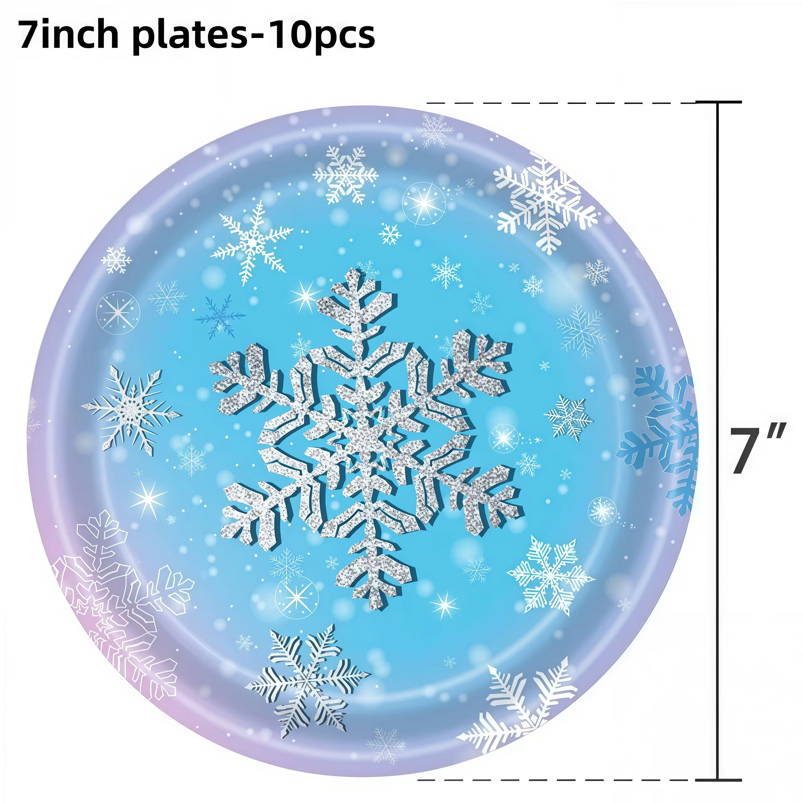 Ensemble de vaisselle pour fête de Noël avec flocons de neige
