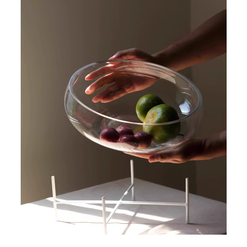 Assiette de fruits en verre Transparent, ornement de décoration pour la maison