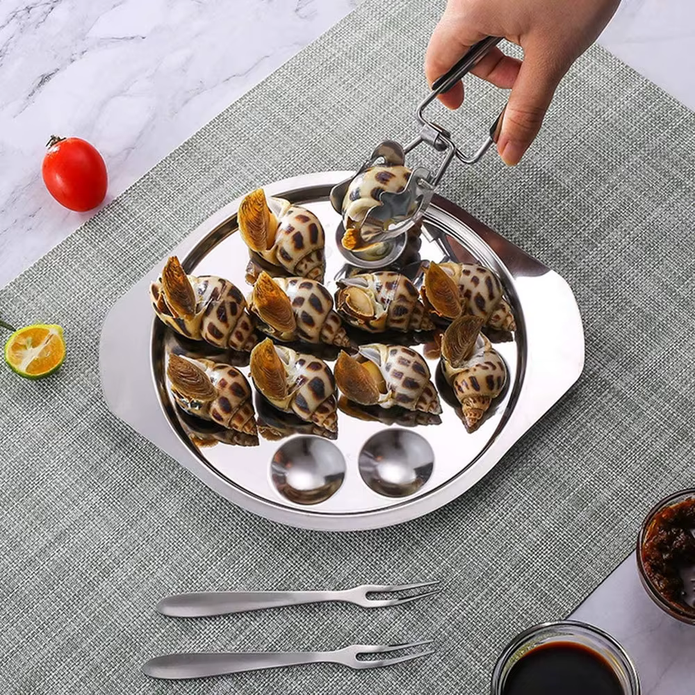Assiette d'escargot d'escargot en acier inoxydable