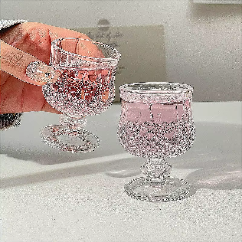 Verre à Cocktail exquis de 50ml, petit verre à vin sculpté Vintage, verre à vin doux Transparent, tasse à spiritueux, verres haut de gamme