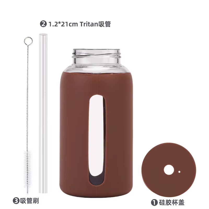 Bouteille d'eau en verre monocouche de grande capacité de 600ml