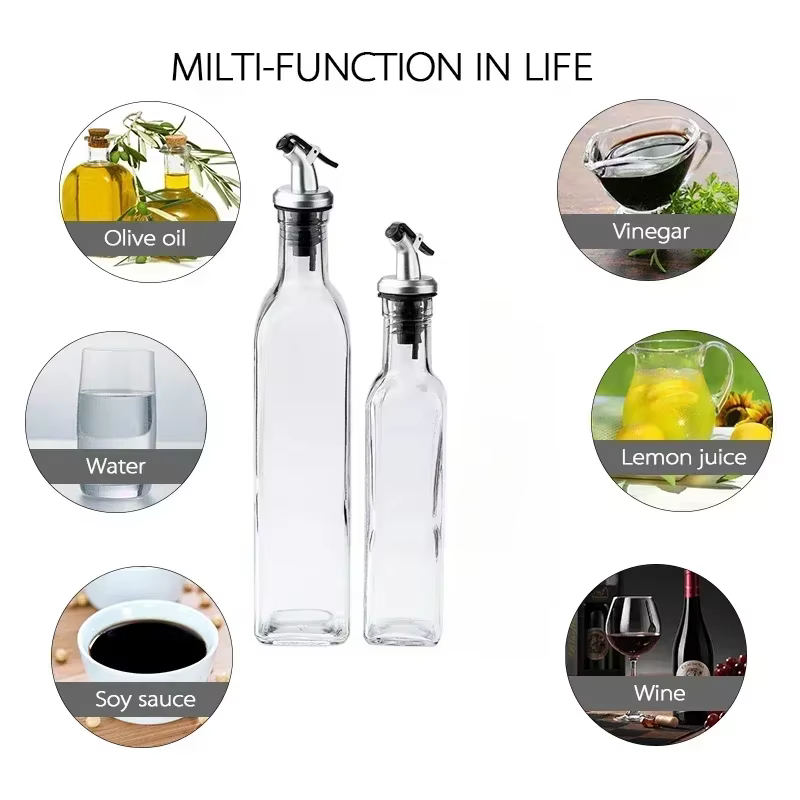 Bouteille d'huile d'olive en verre Transparent