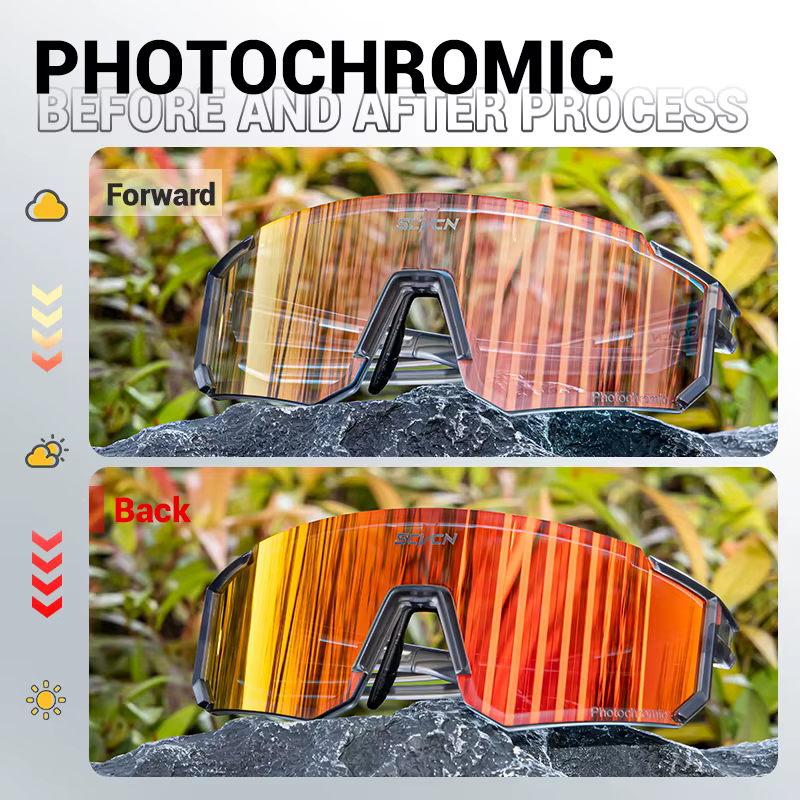 SCVCN lunettes de soleil photochromiques Sports de plein air vélo cyclisme lunettes homme vtt escalade lunettes femmes conduite vélo lunettes nouveau