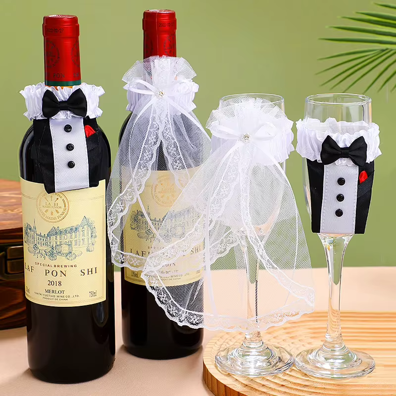 Décorations de verres à champagne pour mariage