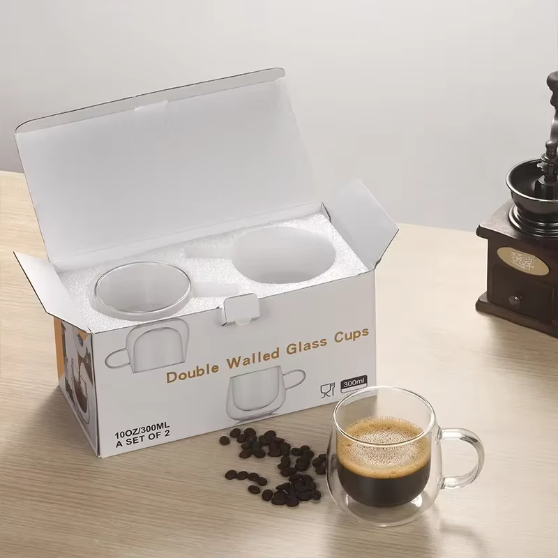 Verres transparents faits à la main résistants à la chaleur à Double paroi