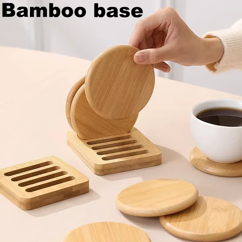 Ensemble de dessous de verre à Base en bambou