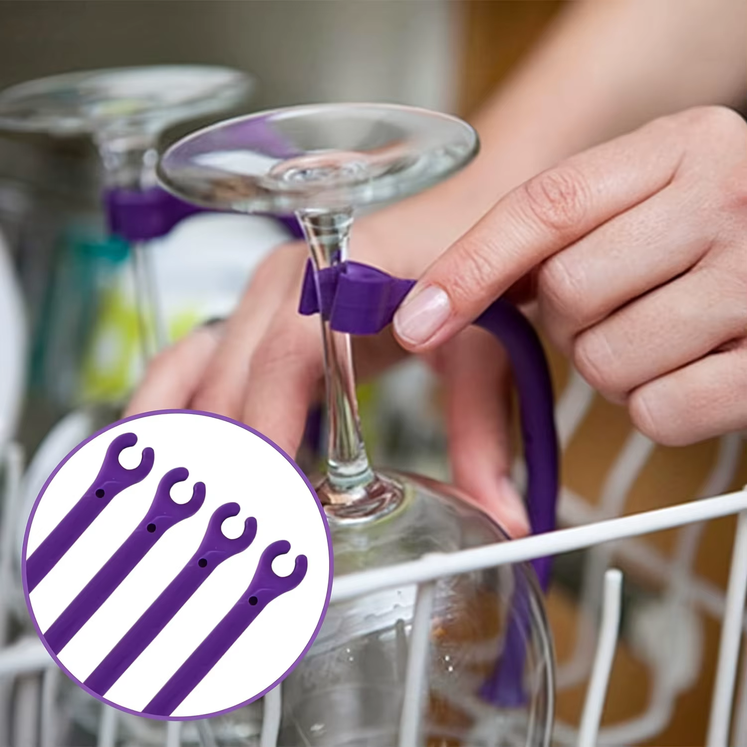 Supports flexibles pour verres à vin hauts